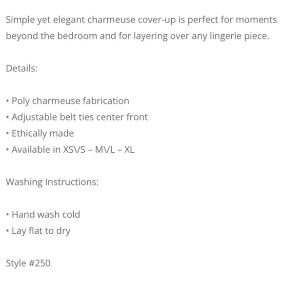 Rya Collection Ivory Satin Heavenly Cover Up Robe XS/S - Picture 3 of 3